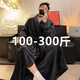 Ja, coole extra große Größe 300 Jin [Jin entspricht 0,5 kg] Badezimmerrobe Herren-Pyjamas Winterkorallen Velvet High-End Lose Fünf-Sterne-Hotelstil Nachthemd Long Style Dicked Bademant