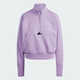 Adidas sweatshirt women's 2024 spring and autumn Z.N.E sportswear stand collar windproof jacket casual semi-zipper pullover IS3899 XL