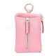 Qiger Neue Kapazität Schlüsselbeutel für Frauen echte Kuhlattenwagenschlüsselkette für Männer Mini kleine Kartenbeutel Brieftasche integrierter Tasche schwarz [Reißverschluss 6 Schnalle]
