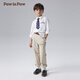 PawinPaw Shopping Mall Bear Children's Clothing 25 Spring and Autumn New Boys' Tie Cotton Shirt Dress Ivory/39 110 cm