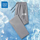 Jeanswest Ice Silk Casual Hosen Herren Sommer Dünnes Mesh Elastizität Spleißen großer Sportklima -Hosen Herrenhosen BZH9226 Straight Grey L.