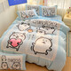 Autumn and winter new thickened milk velvet large version cartoon quilt cover four-piece set plus velvet warm bed sheet quilt cover three-piece set Zihai Bear bed sheet style 1.8 four-piece set-quilt cover 200x230