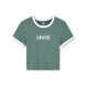 Levi's Summer Women's American Casual Campus Style Small LOGO Printed Round Neck Short Sleeve T-shirt Green A3523-0070 XS