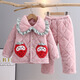 Disney children's pajamas thickened home clothes 2025 winter flannel three-layer quilted plus velvet for big boys winter pink quilted bear size 18 recommended height 135-140