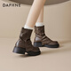 Daphne Short Boots Women's Spring and Autumn Martin Boots Women's 2024 New Maillard Boots Women's Thick Solemn Versatile Brown Pants Boots