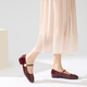 Red Dragonfly Retro Mary Jane Zapatos Spring y Summer Light Mouth Flat Tac Women's Women Square Toe Soft Sole Singles Singles WTB34373 Red 37
