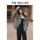 
THE SEA LIFE Ou Hai Yisheng Sunscreen Jacket Women's 24 Summer lazy style casual lapel versatile fashionable sunscreen Y16823 Alfalfa Gray M