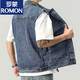 罗蒙（ROMON）2024牛仔马甲男无袖坎肩夹克男士春秋季潮流宽松百搭工装外套 9215蓝色 +9216蓝色 S