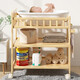 LNGA Landgre Baby Care Table, NOUVELLE-NÉ LIEU LIEU LIEU, BATUITE DE MASSAGE, Rack de tri multifonctionnel en bois massif, table de couches à double couche + coussin de soins de vache