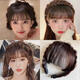 Meng Keduo covers white hair headband wig female fishbone braid wig bangs one piece to increase the top of the head replacement hair piece extra hair in front headband bangs natural black