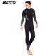 ZCCO wetsuit men's thickened warm snorkeling one-piece long-sleeved jellyfish suit anti-cold winter swimming wetsuit new 3MM black gray M