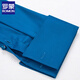 Camisa de manga larga Romon Camisa para hombres Negocios Formal Vestido británico de mediana edad y jóvenes sin planchar y estiramiento anti-juerga French Top W021-1 Azules azules 44