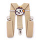 CLCEY children's trousers suspender clip boy toddler suspender clip trouser belt baby non-slip suspender belt fixed clip girls fashion beige yellow bear