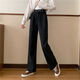 
Xilino 2025 Spring and Autumn Korean version of high-waisted black jeans for women Chc straight-leg students versatile slimming wide-leg pants light blue basic style 9928 M