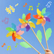 Duomeiyi birthday scene layout props windmill decoration colorful wooden pole rotating children's hand medium windmill toy
