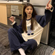 IOSN2024 new pajamas for women in spring, autumn and winter long-sleeved internet celebrity style loose student cotton women autumn home clothing MZY-16804-Pullhead double length-white puppy M80-100Jin[Jin equals 0.5 kg]
