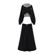 
Oudihui French dress women's autumn 2025 new clothes with a complete set of college-style age-reducing skirt suit Black three-piece set M