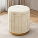 Receive Cat Round Stool Home Makeup Stool Round Stool Bedroom Modern Simple Storage Storage Makeup Chair Low Stool Dressing Stool Beige Basic Model 43*34cm Skin Velvet