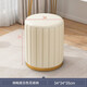 Moshidun Light Luxury Makeup Stool Girls' Bedroom Storage Ins Internet Celebrity Makeup Chair Simple Manicure Chair Dressing Table Stool Regular Style Off-White PU Leather + Metal Feet