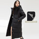 Flying in the Snow Goose Down Jacket Women's Large Long Hooded 2025 Winter Popular Slim Fit Coldproof Warm Jacket Black|8056 M 165/88A Warm Goose Down/Card Code Shoot Large