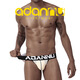 ADANNU new men's sexy underwear personalized thong low waist sexy double thong mesh white M