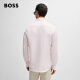 BOSS [Father's Day Gift] [Cool Commuter] Men's Casual Style Linen Blended Twill Shirt 688-Light Pink L (40)