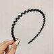 Princess Xiang decorated simple headband non-slip toothed hair binding bangs pressed broken hair headband non-slip hairpin black hair hole female summer 3# glossy waves