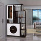 La première armoire d'entrée de peinture est une simple partition moderne, un armoire de décoration de salon de luxe léger, une armoire à écran, une armoire à vin, une armoire de rangement, une armoire de chambre, une armoire à chaussures, 1591 Black 1,21 mètres Installation de forfait