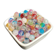Shusu Glass Balls Ice Crushed Explosive Sparkling Glass Beads DIY Beads Loose Beads Bracelet Necklace Accessories Material Ice Cracked Loose Beads/10mm Mixed Color 45pcs