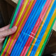 Lan Yin Disposable Straws Colorful Art Elbow Handmade Food Grade Plastic Household Drinking Stars 100 Count - Colorful Art Straws - 26cm Quantity x 1