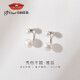 Jingrun Yarong silver inlaid with white freshwater pearl earrings, elegant girly fashion accessories, Chinese Valentine's Day gift