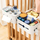 Bedside basket hanging basket student dormitory bedside rack laying on the bedside rack on the bed mobile phone storage tool crib diaper hanging bag Crescent white upgrade two 0-layer installation