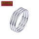 Centenary Baojinxiang Platinum Sansheng III Ring PT950 Platinum Couple Ring for Men and Women Smooth Nail Sand Ring Wedding Ring Necklace No. 9 Approximately 1.25-1.35g Single Aperture