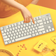 Logitech K835 Clavier câblé, conception compacte de l'arbre mécanique, Clavier portable de frappe de jeu de jeu, Keycap punk personnalisé, 84 touches, cadeau d'anniversaire [K835 Red Arbre] Blanc