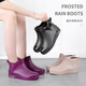 Dong Yixuan short tube rain boots for women fashion adult rain boots mid tube water shoes plus velvet warm non-slip water boots for women rubber shoes waterproof shoes purple 36