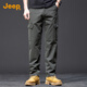Jeep (JEEP) high-end pure cotton men's casual pants for men 2025 autumn and winter new loose straight pants fashionable and versatile workwear pants for men