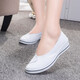 Gebiao nurse shoes women's white old Beijing cloth shoes wedge heel hospital beauty salon small white shoes tendon bottom work casual shoes white 37