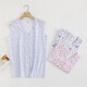 AB Unterwäsche Frauen purer Baumwollpyjamas Sommer ärmellose Sweatshirt mittleren Alters und ältere Mütter gedruckt V-Ausschnitt Strickjacke T-Shirt S724 Bud L (160/90)