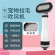 Pet Hair Dryer All-in-One for Small Dogs and Cats Teddy Bichon Dog Hair Blow-drying Artifact for Drying and Combing Black and White - Hair-pulling Fine Combing Needle (Bead Type)