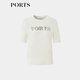 PORTS Women's Clothing Shopping Mall The same style as early autumn versatile soft focus beads printed knitted T-shirt LP9K719SKT021 Milk White XS