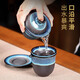 Langting Yafang high-end tea set set for home use ceramic tea bowl tea cup office reception Kung Fu tea set starry sky teapot 16 heads gift box 1 piece