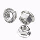 Jishuo 304 stainless steel flange nut/DIN6923 hexagonal flange cap anti-slip nut M4/M5 M20 M16 1 piece