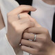 MZMZ Platinum Pairing Ring Maixiang Happy Pt950 Platinum Couple Ring Birthday Anniversary Gift for Girlfriend Light Luxury Style-Maixiang Happy Couple Ring
