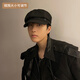 Ning Chai hat men's trendy Japanese retro literary versatile octagonal hat men's four-season newspaper beret painter hat women black-side m adjustable B17 octagonal hat, single size adjustable 53-60cm for men and women