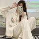 Xuanmulin style pajamas for women in spring and autumn cardigan long sleeves sweet cartoon loose plus size princess style thin home clothes 9207 Dingdang Cat M Recommended 80-100Jin [Jin equals 0.5 kg]