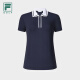 FILA Official Women's Knitted Short-Sleeved POLO Shirt 2024 Summer New Golf Sports Sunscreen Top Tide Blue-DB165/84A/M