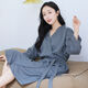 
NaiJIATU men's spring and summer thin nightgown for women's towel bathrobe plus size pajamas home clothes couple medium long short sleeve waffle charcoal grey men L 130-150Jin [Jin equals 0.5 kg]