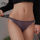 Ckped Lace Women's Underwear Femme Sexy Coton Coton Couteau transparent Tempting Slim Band de grande taille Bikini Bas Bikini Black + Purple + Blue + Blue 4 L 100-120JIN [JIN ÉQUILATIONS 0,5 KG]