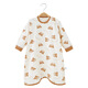 Cool rice baby nightgown anti-kick spring and autumn boys and girls pajamas jumpsuit pure cotton long-sleeved autumn baby nightgown home clothes milk tea bear 73cm