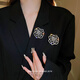 QUAMER Craft Camellia Flower Brooch Women's Design Niche Temperament Suit Pin 2024 Gold